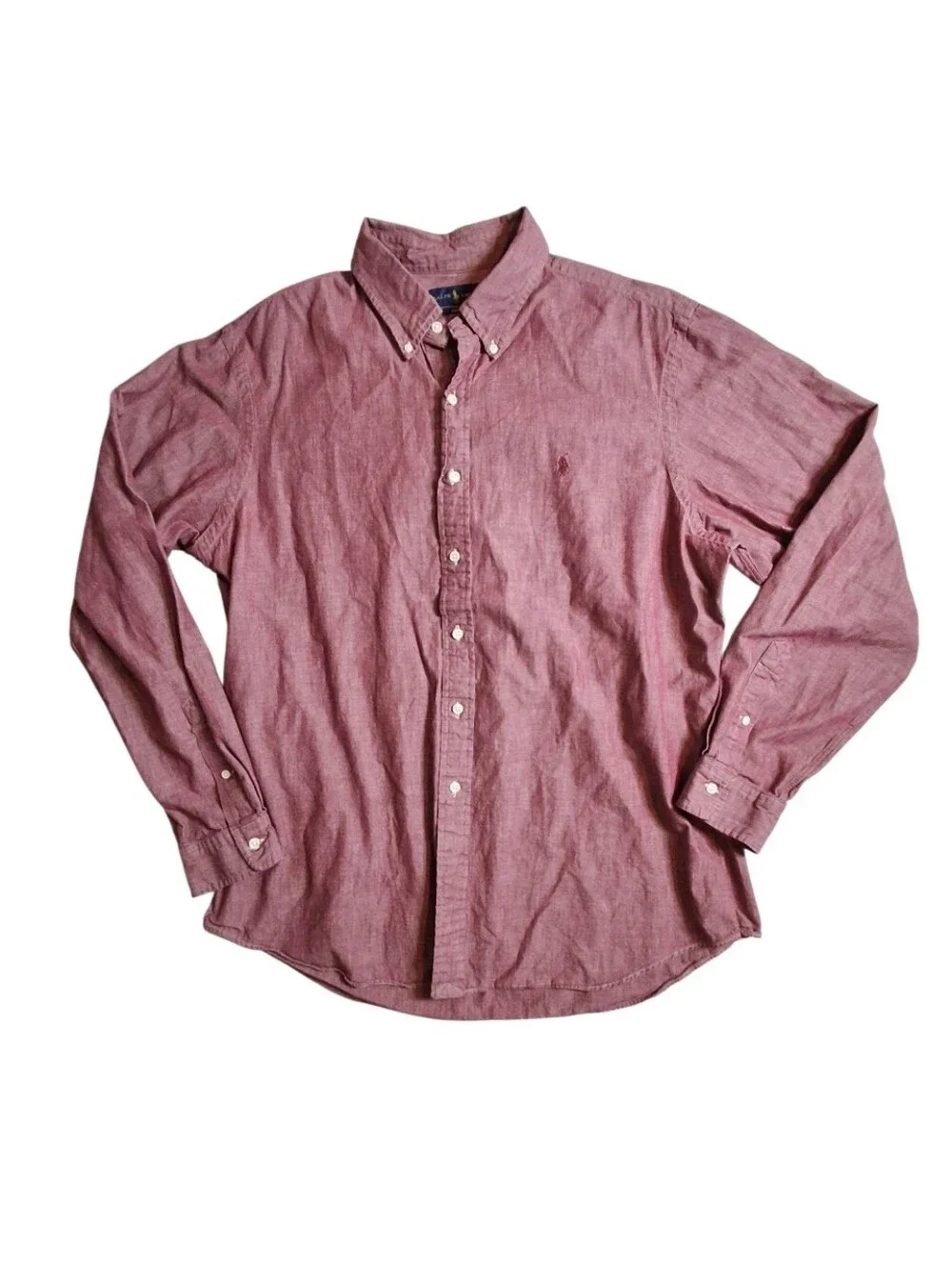 Ralph Lauren Long Sleeve Slim Fit Button Shirt Red Mens Size XXL
